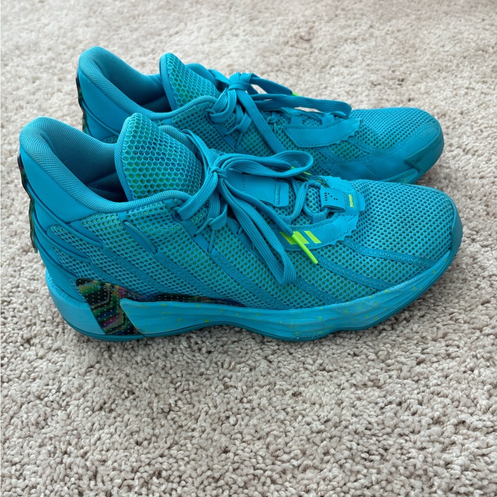 Adidas Dame 7 Jam Fest Blue Basketball Shoes Men's Size 9 FZ1050 EUC